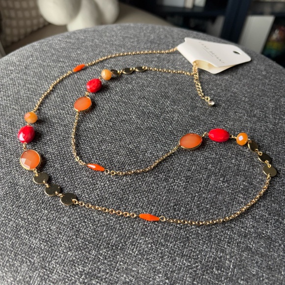 Lane Bryant Jewelry - Lane Bryant Gold and Red Beaded Necklace